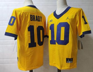 Michigan Wolverines #10 Brady gold jersey
