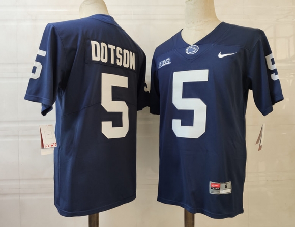 Penn State Nittany Lions #5 Dotson navy jersey
