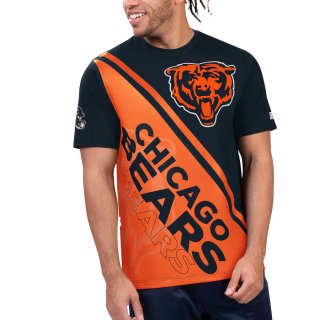 Chicago Bears Navy Orange Starter Finish Line T-Shirt