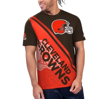 Cleveland Browns Brown Orange Starter Finish Line T-Shirt