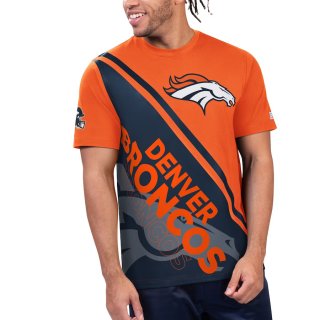 Denver Broncos Orange Navy Starter Finish Line T-Shirt