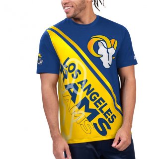 Los Angeles Rams Blue Yellow Starter Finish Line T-Shirt