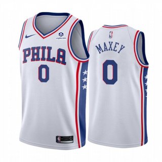 Philadelphia 76ers #0 Tyrese Maxey White Association Edition Stitched Jersey