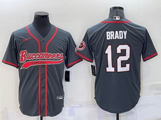 Tampa Bay Buccaneers #12 Tom Brady black cool baseball jersey