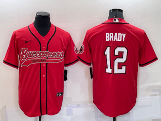 Tampa Bay Buccaneers #12 Tom Brady red cool baseball jersey
