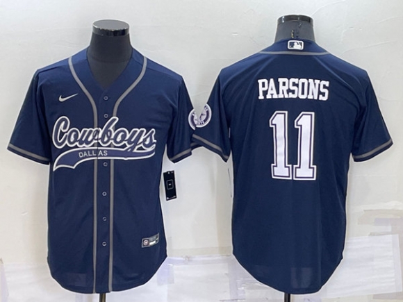 Dallas Cowboys #11 Micah Parsons Navy Cool Base Stitched Baseball Jersey