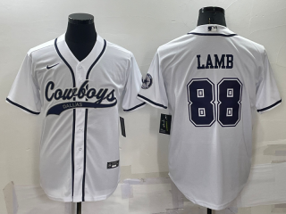Cowboys #88 CeeDee Lamb white Cool Base Stitched Baseball Jersey
