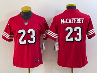 women San Francisco 49ers #23 Christian McCaffrey New Red 2023 F.U.S.E. Vapor