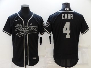 Las Vegas Raiders #4 Derek Carr Black Flex Base Stitched Jersey