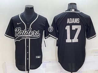 Las Vegas Raiders #17 Davante Adams Black Cool Base Stitched Baseball Jersey