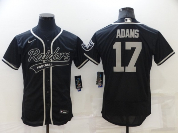 Las Vegas Raiders #17 Davante Adams Black Flex Base Stitched Jersey