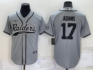 Las Vegas Raiders #17 Davante Adams Grey Cool Base Stitched Baseball Jersey