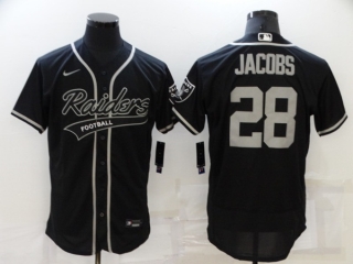Las Vegas Raiders #28 Josh Jacobs Black Flex Base Stitched Jersey