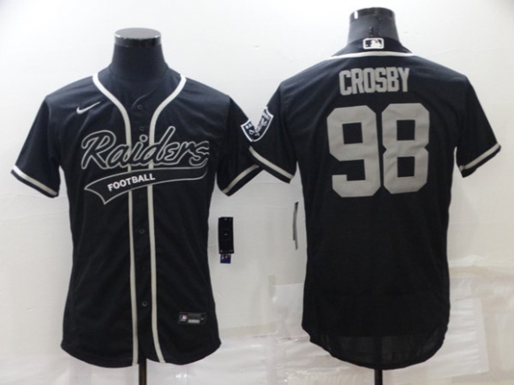 Las Vegas Raiders #98 Maxx Crosby Black Flex Base Stitched Jersey