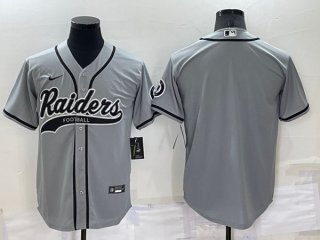 Las Vegas Raiders Blank Gray Cool Base Stitched Baseball Jersey
