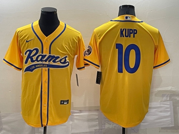 Los Angeles Rams #10 Cooper Kupp Yellow Cool Base Stitched Baseball Jersey
