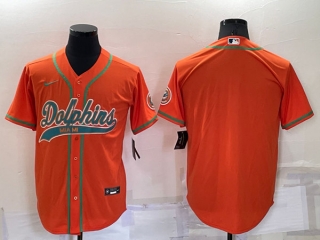 Miami Dolphins Blank Orange Cool Base Stitched Baseball Jersey