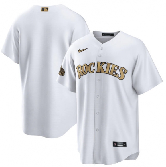 Colorado Rockies Blank White 2022 All-Star Cool Base Stitched Baseball Jersey