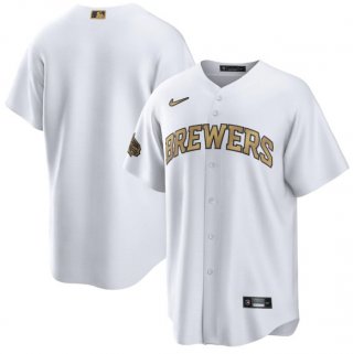 Milwaukee Brewers Blank White 2022 All-Star Cool Base Stitched Baseball Jersey
