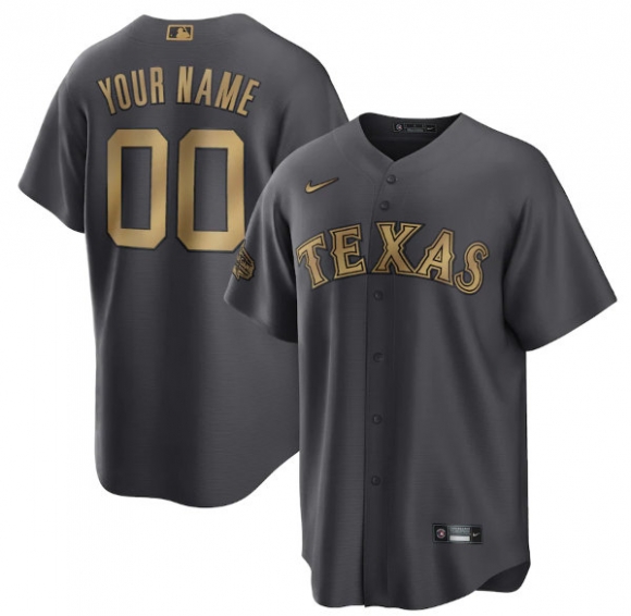 Texas Rangers Active Player Custom Charcoal 2022 All-Star Cool Base Stitched
