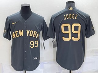 New York Yankees #99 Aaron Judge Charcoal 2022 All-Star Cool Base Stitched Jersey