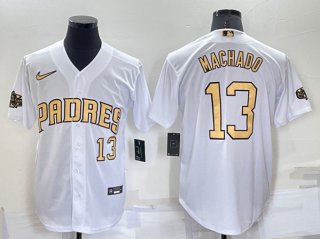 San Diego Padres #13 Manny Machado White 2022 All-Star Cool Base Stitched Baseball