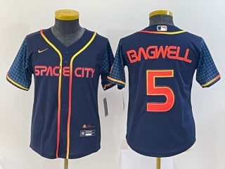 Houston Astros #5 Jeff Bagwell 2022 Navy City Connect Stitched Jersey(Run Small)