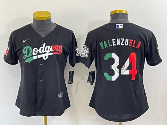 Los Angeles Dodgers #34 Toro Valenzuela Black Cool Base Stitched Jersey(Run Small)