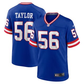 New York Giants #56 Lawrence Taylor Royal Stitched Game Jersey
