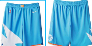 Los Angeles Clippers baby blue men shorts