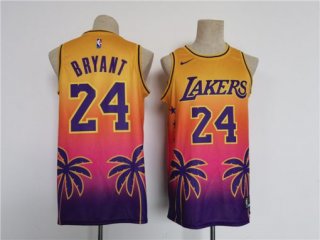 Los Angeles Lakers #24 Kobe Bryant Yellow Fashion Jersey