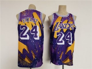 Los Angeles Lakers #24 Kobe Bryant Print Purple Hip hop Jersey