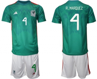 Mexico #4 Márquez Green Home Soccer Jersey Suit