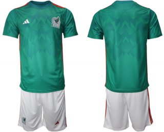 Mexico Blank Green Home Soccer Jersey Suit