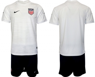 United States Blank White Home Soccer Jersey Suit