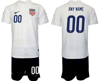 United States Custom White Home Soccer Jersey Suit