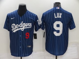 Los Angeles Dodgers #9 Gavin Lux Navy Cool Base Stitched Jersey