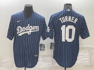 Los Angeles Dodgers #10 Justin Turner Navy Cool Base Stitched Baseball Jersey