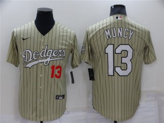 Los Angeles Dodgers #13 Max Muncy Cream Throwback Stitched Baseball Jersey