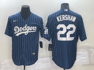 Los Angeles Dodgers #22 Clayton Kershaw Navy Cool Base Stitched Baseball Jersey
