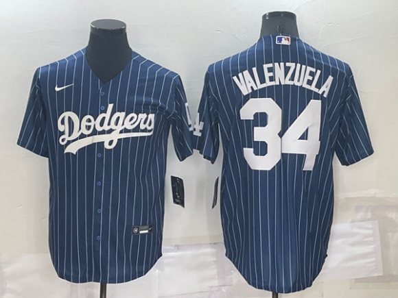 Los Angeles Dodgers #34 Toro Valenzuela Navy Cool Base Stitched Baseball Jersey