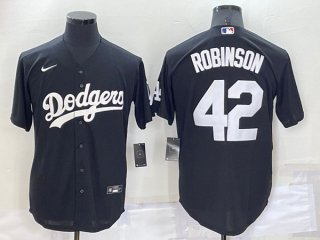 Los Angeles Dodgers #42 Jackie Robinson Black Cool Base Stitched Jersey