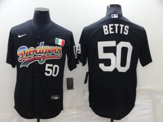 Los Angeles Dodgers #50 Mookie Betts Black Stitched Baseball Jersey