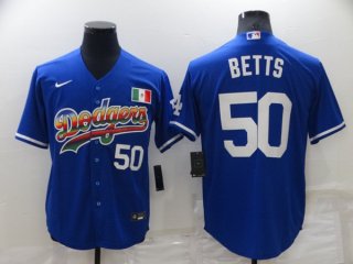 Los Angeles Dodgers #50 Mookie Betts Royal Stitched Baseball Jersey