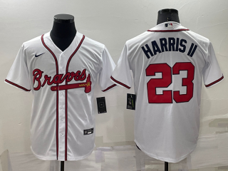 Atlanta Braves #23 Michael Harris II White cool Base Stitched Baseball Jersey