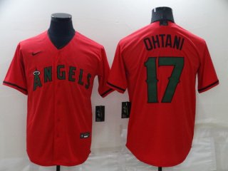 Los Angeles Angels #17 Shohei Ohtani Red Memorial Day Cool Base Stitched Jersey