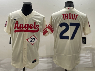 Los Angeles Angels #27 Mike Trout 2022 Cream City Connect Flex Base Stitched
