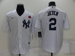 New York Yankees #2 Derek Jeter White Cool Base Stitched Baseball Jersey