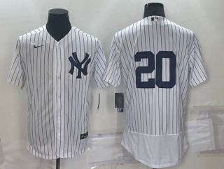New York Yankees #20 Jorge Posada White Flex Base Stitched Baseball Jersey