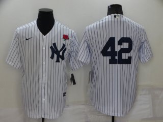 New York Yankees #42 Mariano Rivera White Cool Base Stitched Baseball Jersey